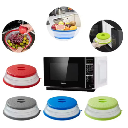 Microwave Splatter Cover 10.5inch Collapsible WithHandle Multi Functional MicrowavePlate Cover BPA Free Dishwasher-Safe Peaceful Pleasures Health and Wellness