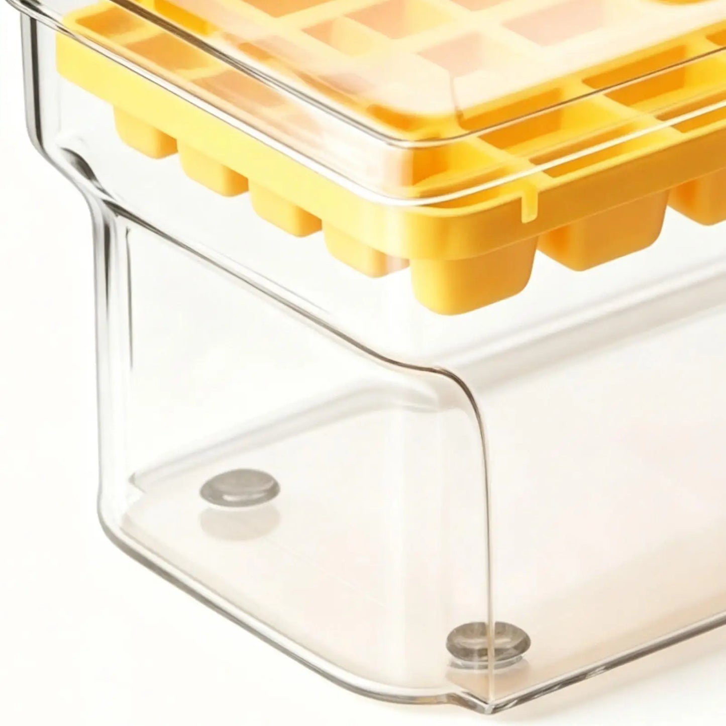 32-Grid Press Ice Cube Tray with Lid & Bin | One-Touch Release