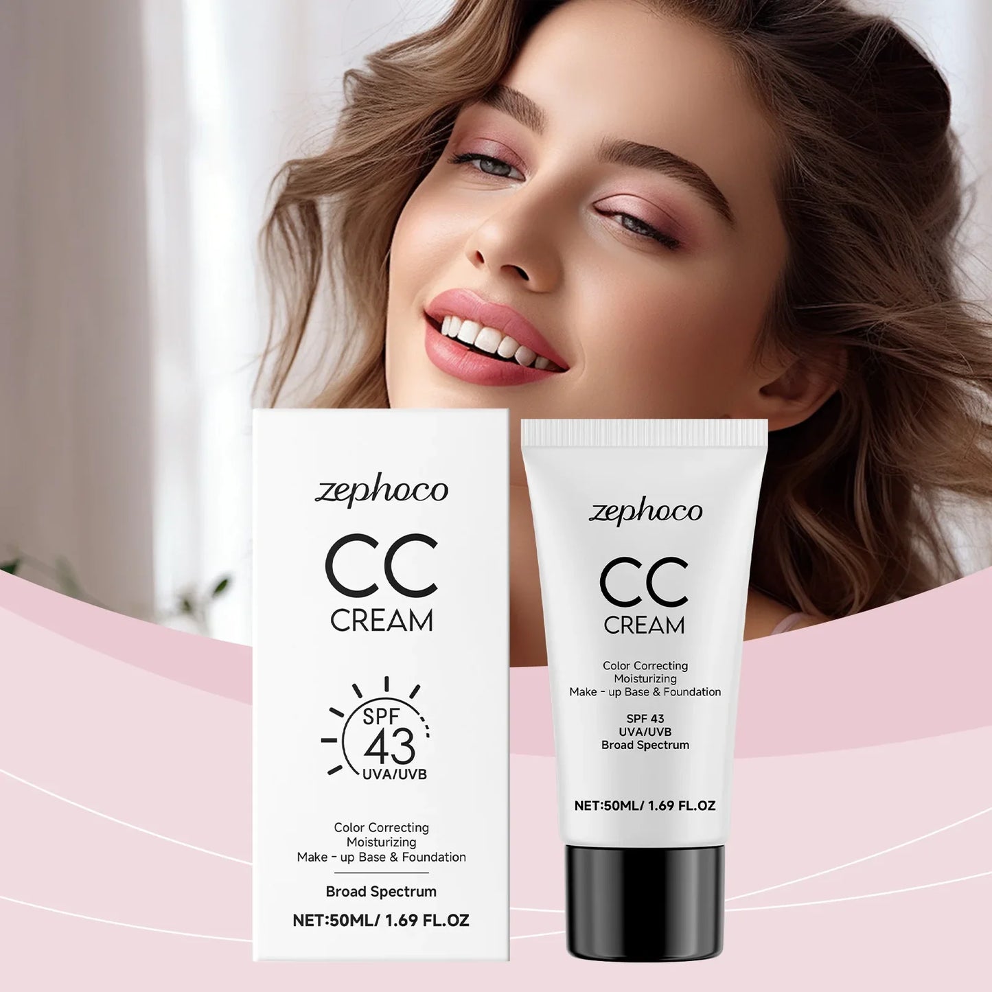 Zephoco CC Cream SPF 43 – Hydrating Foundation, 50ml