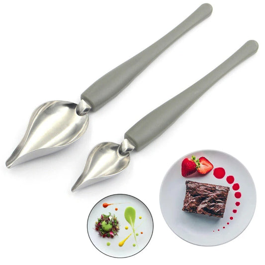2Pcs Culinary Drawing Spoons Chef Pencil Sauce Painting Spoon Chocolate Cream Sauce Cake Decoration Spoons Kitchen Accessories Peaceful Pleasures Health and Wellness