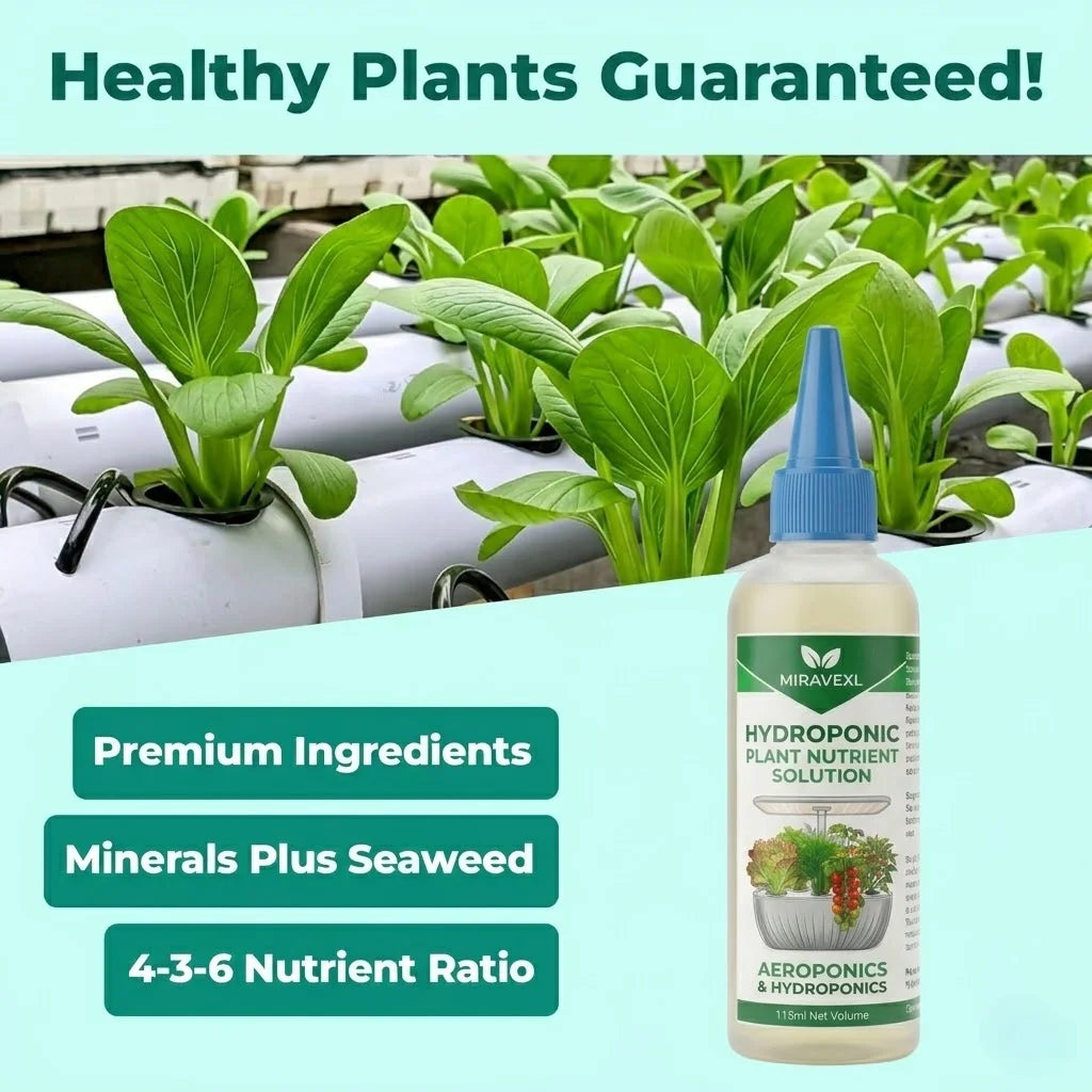 MIRAVEXL 115ml Hydroponic Liquid Plant Food Nutrients All-Purpose Slow Release Fertilizer For Indoor Flowers Garden Accessories Peaceful Pleasures Health and Wellness