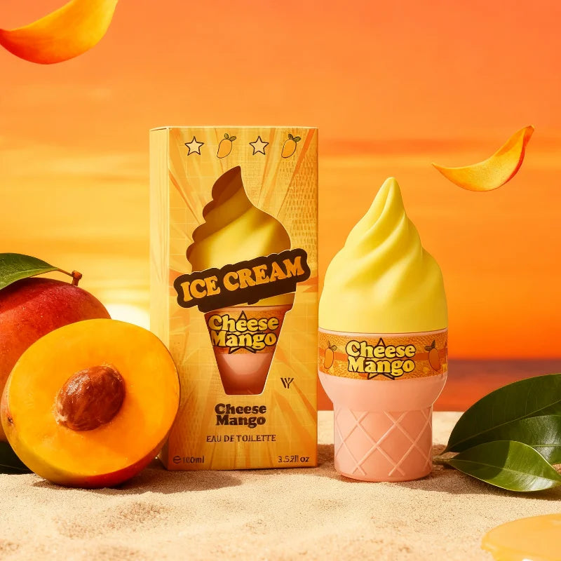 Ice Cream Series Perfume Longlasting Fragrance Cantaloup Peach Mango Natural Fresh Fruity Fragrance Spray Charm Unisex Fragrance Peaceful Pleasures Health and Wellness