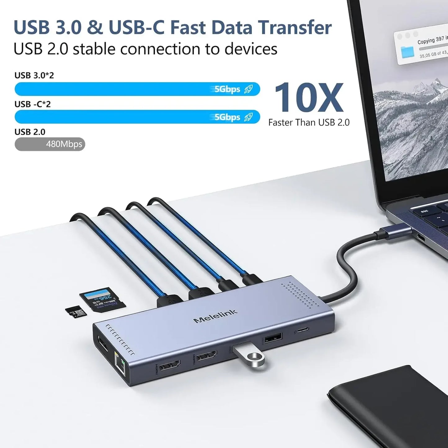14-in-1 USB-C Docking Station with Triple Display Support, 4K HDMI, PD Charging & Ethernet Peaceful Pleasures Health and Wellness