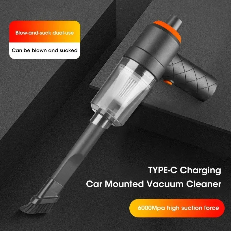 Handheld Vacuum Cleaner for Car, 6000Pa Portable Mini High-Power, Dual-Purpose Suction and Blowing Pet Hair Cleaner Peaceful Pleasures Health and Wellness 3 in 1