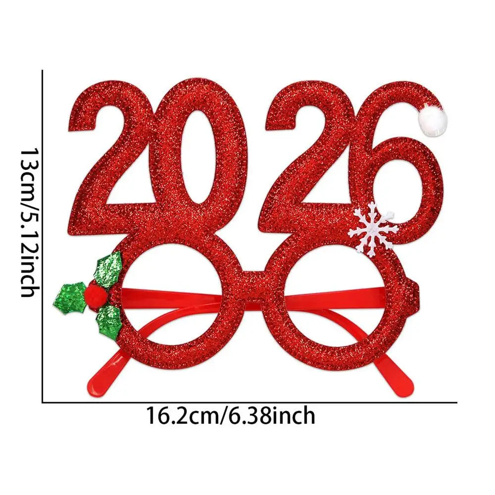 Funny 2026 Christmas Glasses | Holiday Party Photo Booth Eyewear
