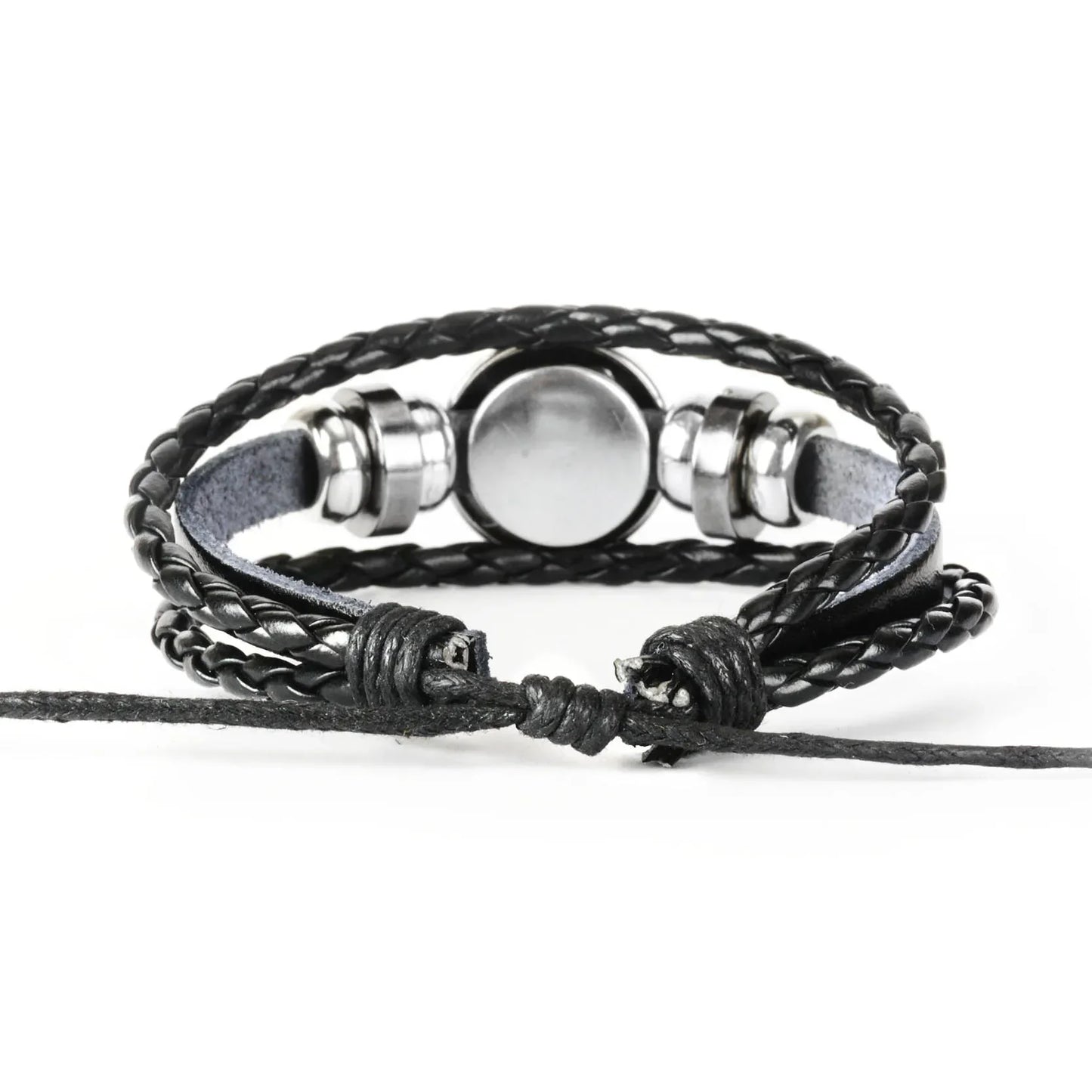 Zodiac Constellation Braided Leather Bracelet | Glass Dome Charm
