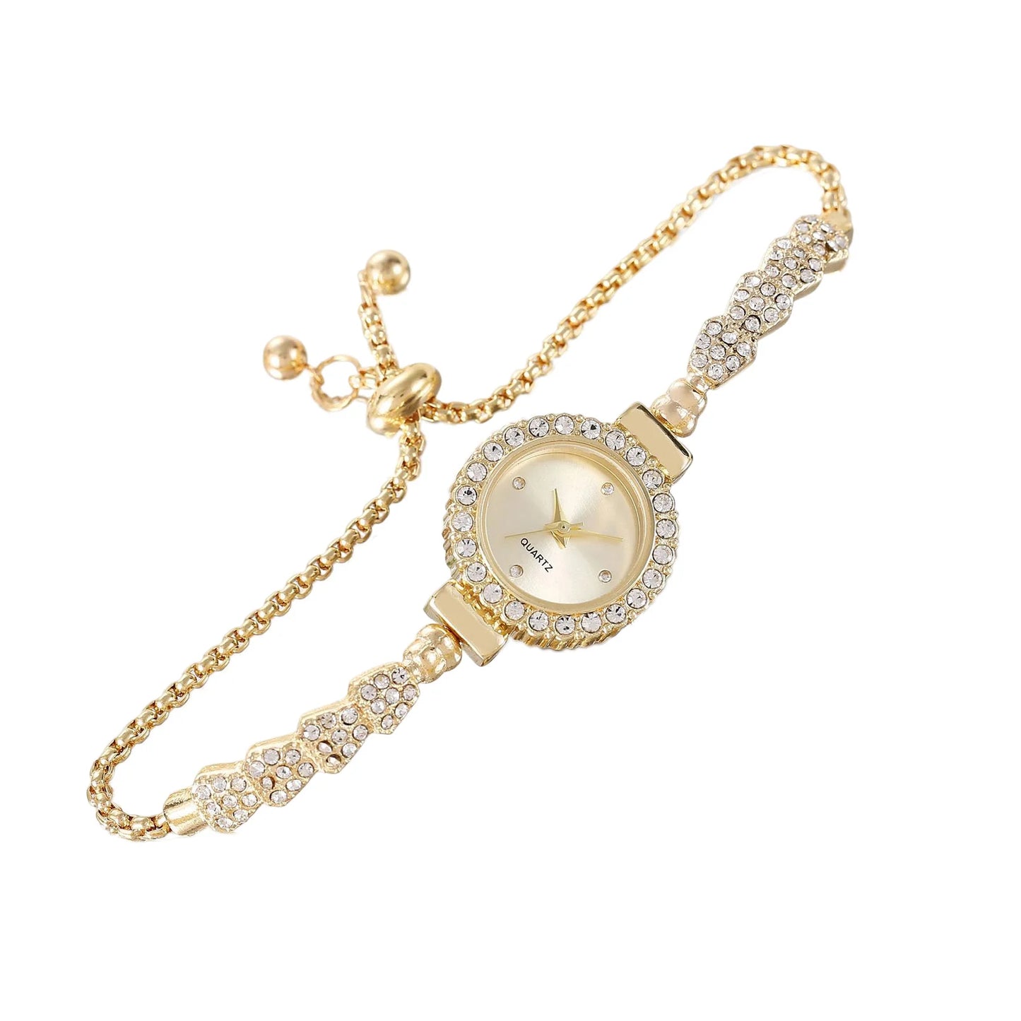 Women's Diamond Watches Bracelet Round Dial Chain Link Bracelet Analog Bangle Wrist Watch eting and Dating Office Peaceful Pleasures Health and Wellness Yellow