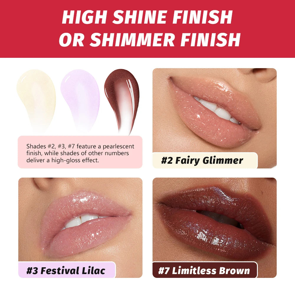Moisturizing & Plumping Lip Gloss High Shine or Shimmer Finish Long Lasting Hydration Care Fresh Sensation Non-Sticky Lip Gloss Peaceful Pleasures Health and Wellness