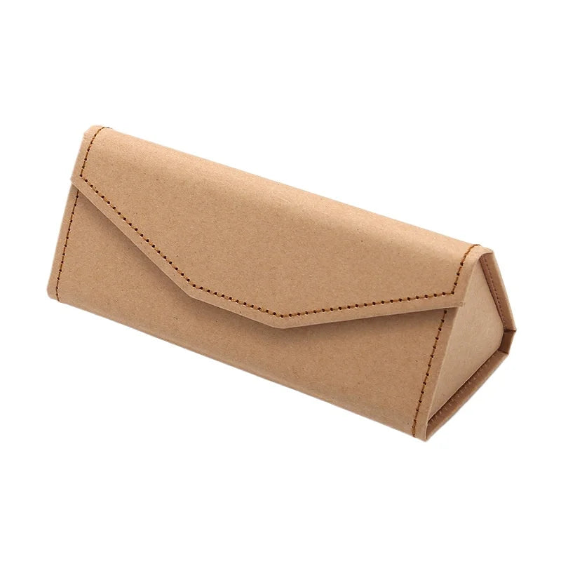 Triangle Folding Glasses Case | Plaid Snakeskin Sunglasses Box