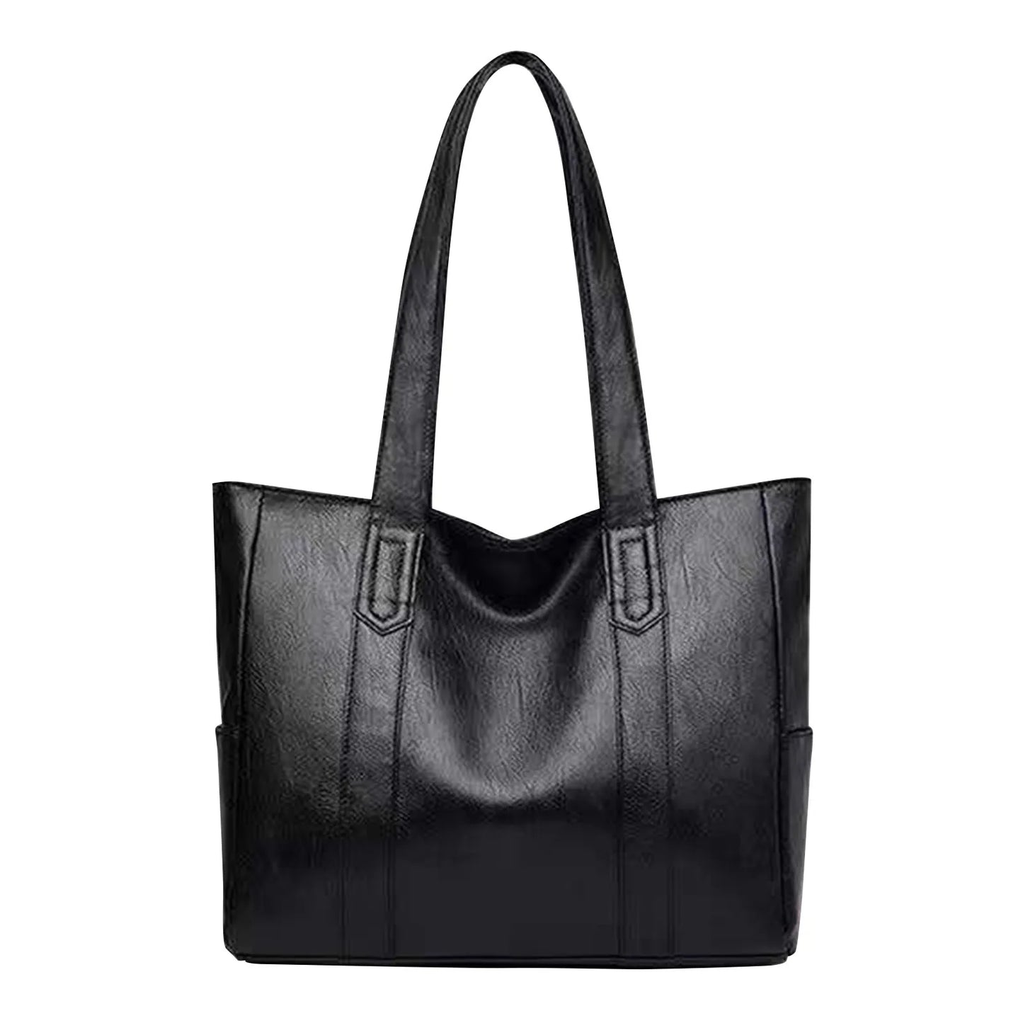 Women's Large Capacity PU Leather Tote Shoulder Handbag