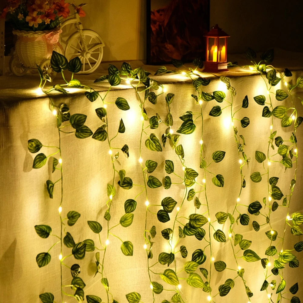 Artificial Ivy Vine Garland with LED String Lights | Home & Wedding