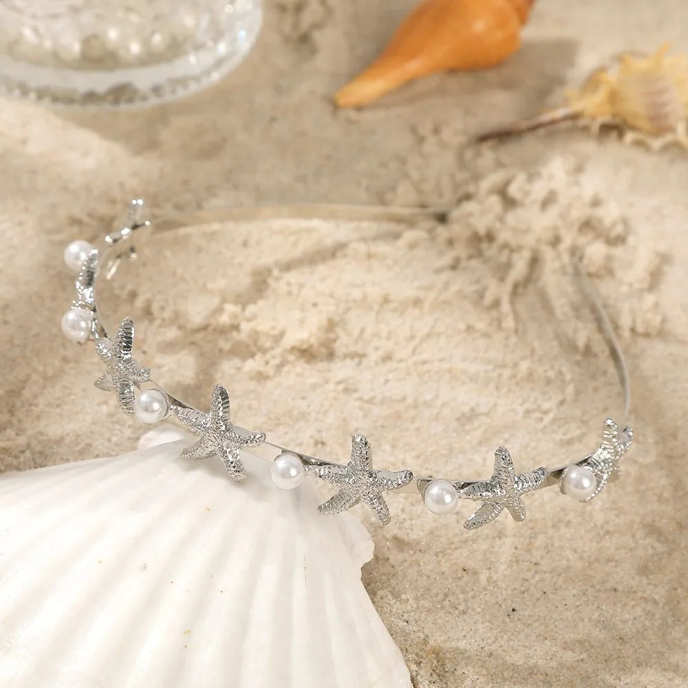 Korean Starfish Shell Headband | Gold & Silver Crown Tiara Crown Tiara Headband Peaceful Pleasures Health and Wellness Style 4