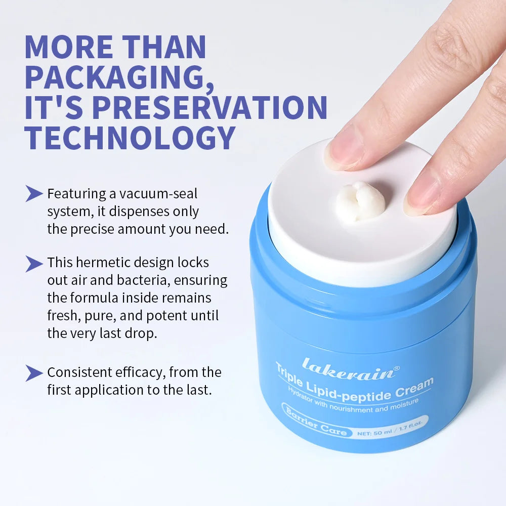 Triple Lipid Peptide Cream Long Lasting Hydration Moisturizer For Dry Normal Sensitive Skin Brighten Skin Care Non-Comedogenic Peaceful Pleasures Health and Wellness