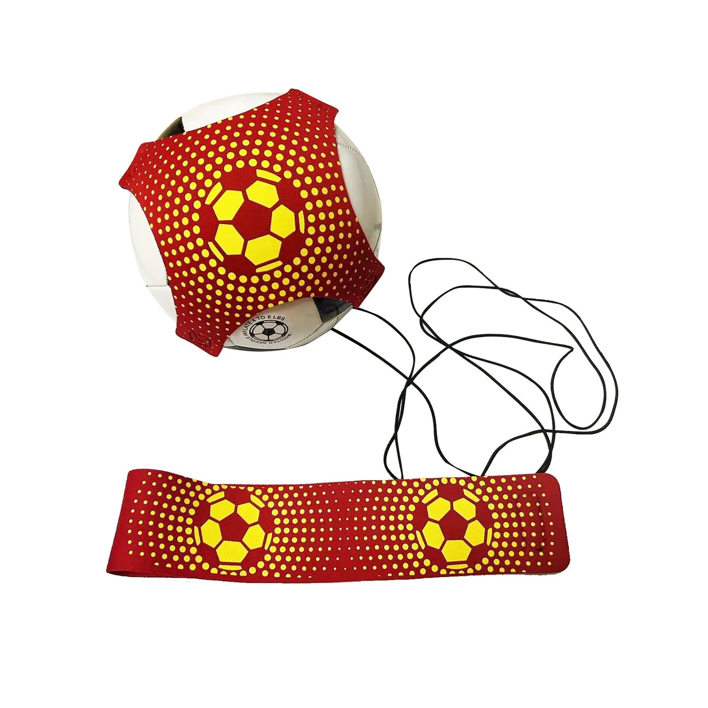 Outdoor Sports Toy Ball With Elastic Swing Football Training Auxiliary Package Physical Exercise Personal Skills Practice Strap Peaceful Pleasures Health and Wellness Red