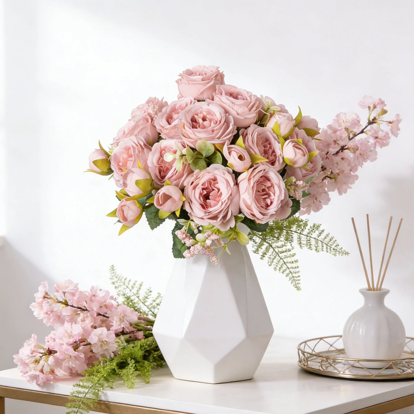 Silk Artificial Hydrangea Rose Bouquet | Wedding & Home Decor