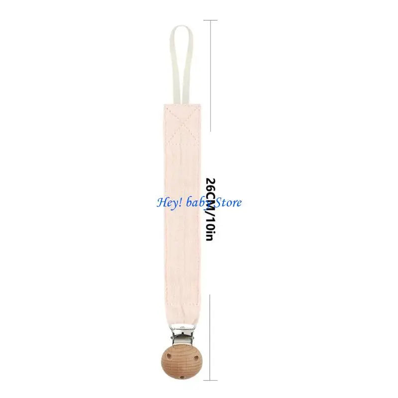 3-Pack Cotton & Wood Pacifier Clips | Baby Soother Holder Set