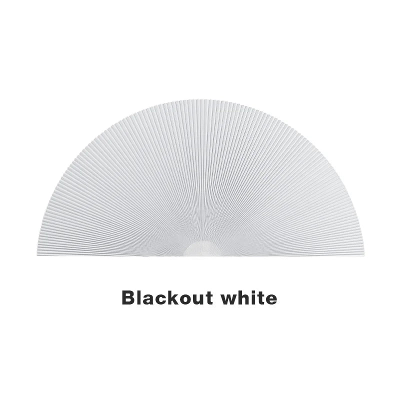 Semi-Circular Honeycomb Blinds Arched Windows Light Filtering Trimmable Shades Custom Fit Half-Round Window Coverings Privacy Peaceful Pleasures Health and Wellness Blackout white Radius 59cm 105 hole