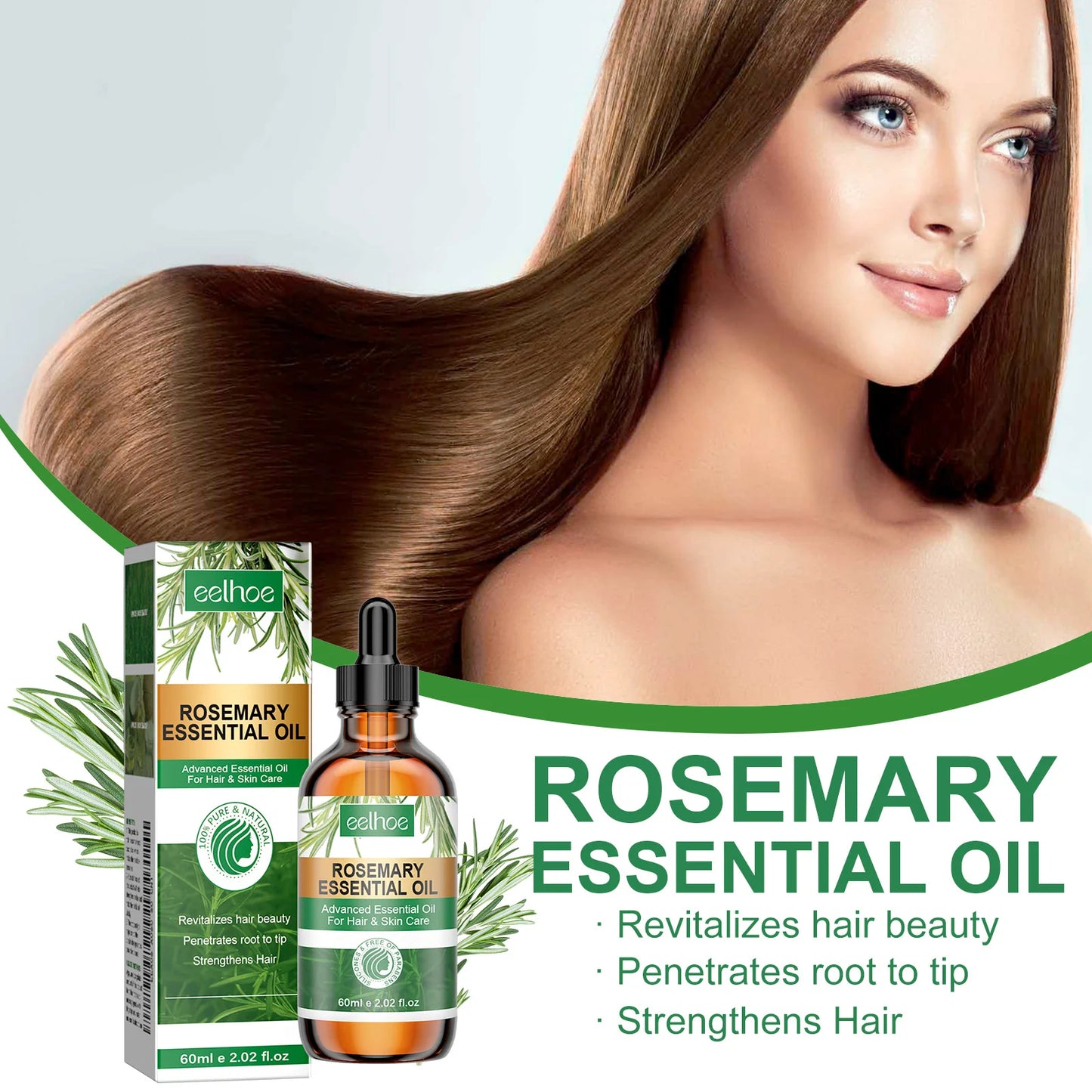 Rosemary Essential Oil for Hair – Smooth, Shiny & Moisturizing
