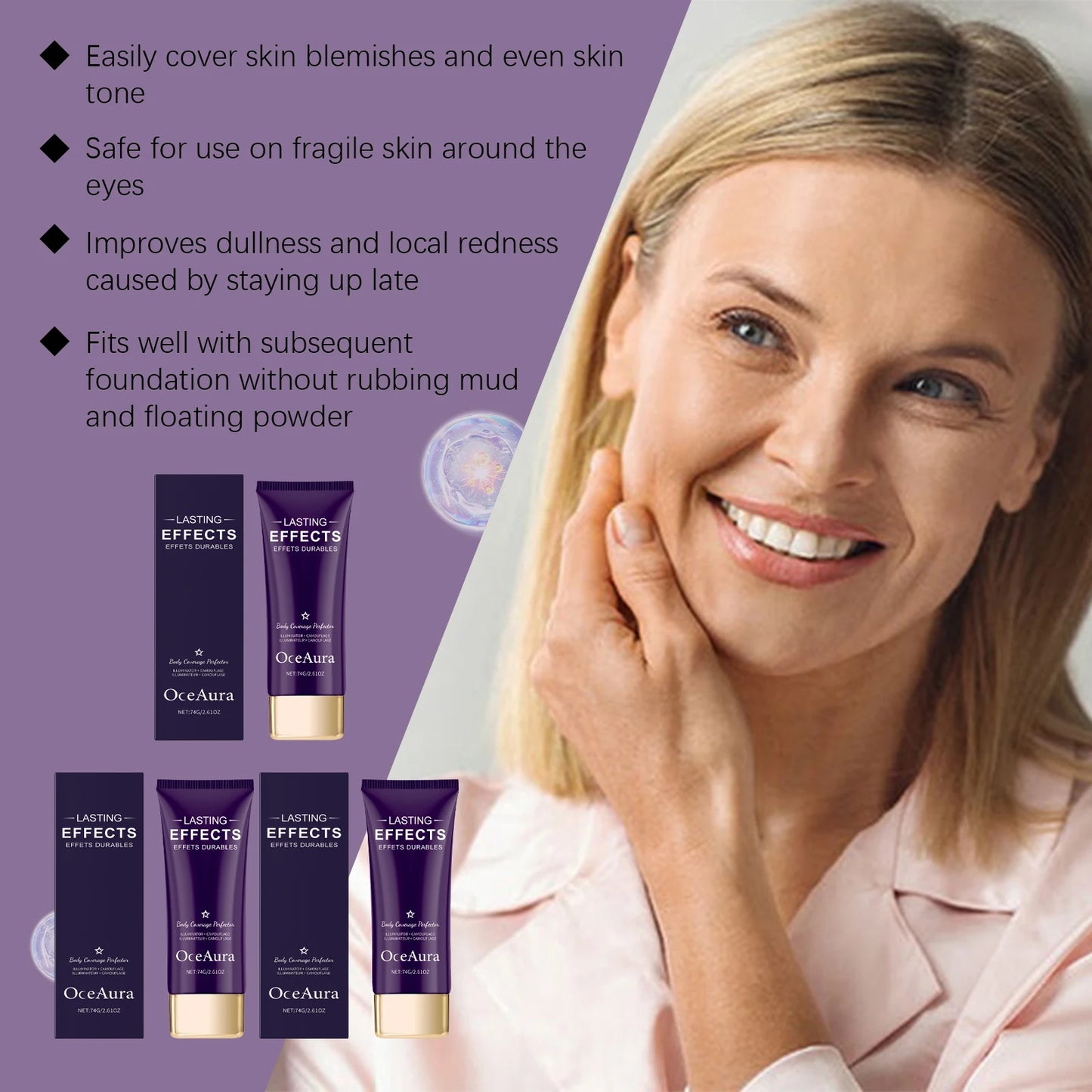 OceAura Full-Coverage Hydrating Concealer Foundation | 74g
