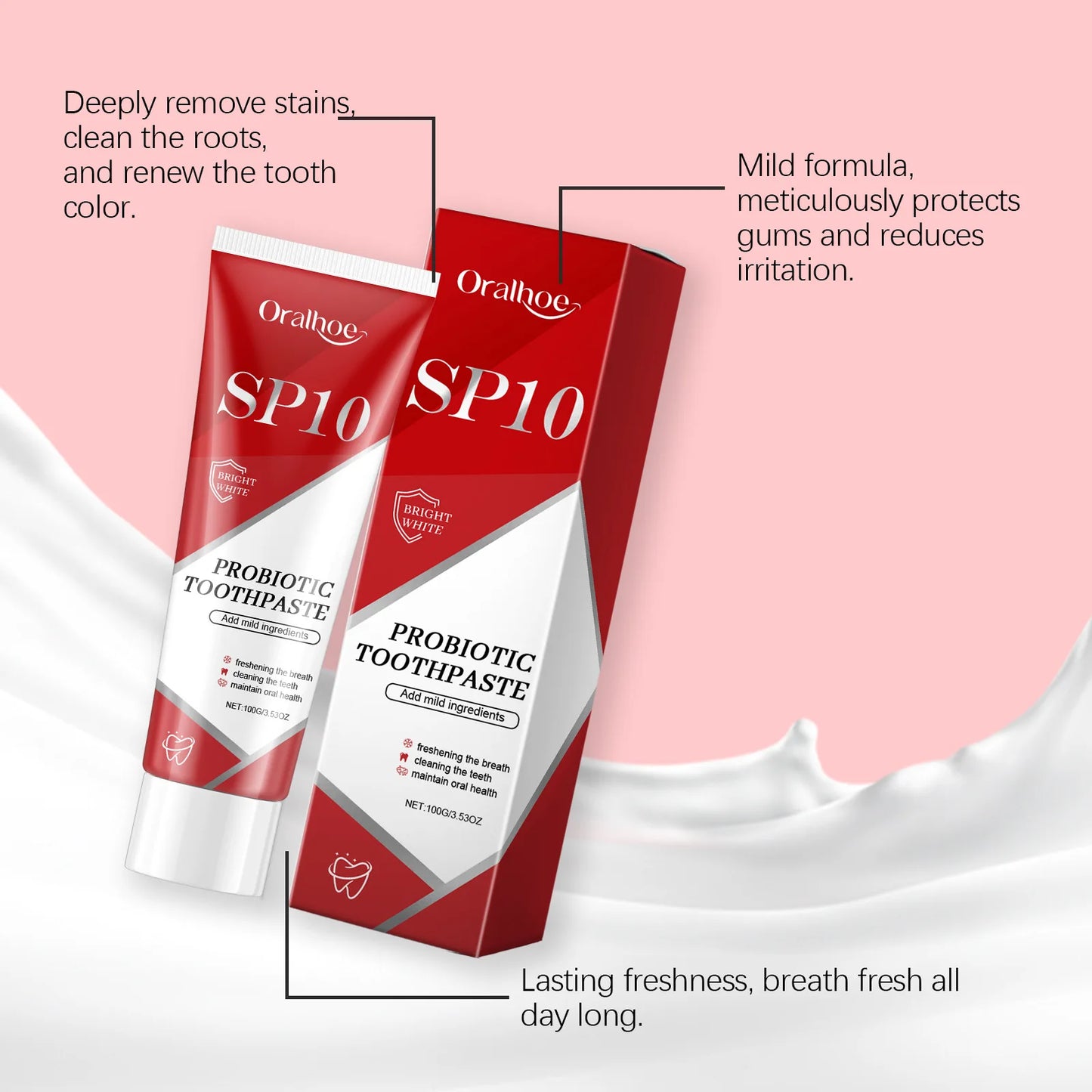 Oralhoe Probiotic Whitening Toothpaste | Plaque & Bad Breath