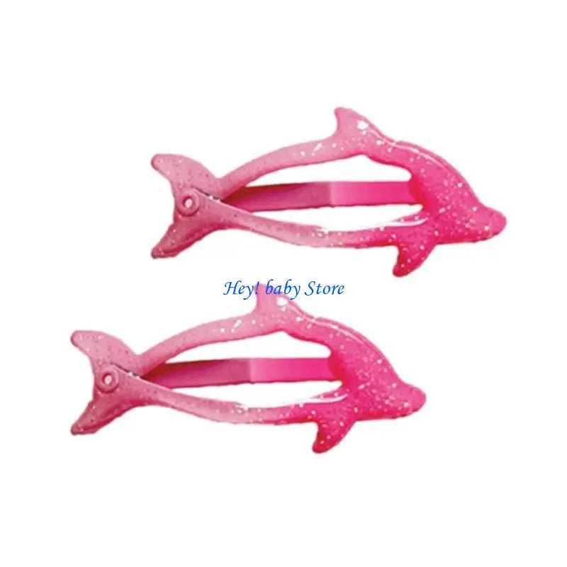 Glitter Dolphin Hair Clips for Girls – Cute Alloy Barrettes