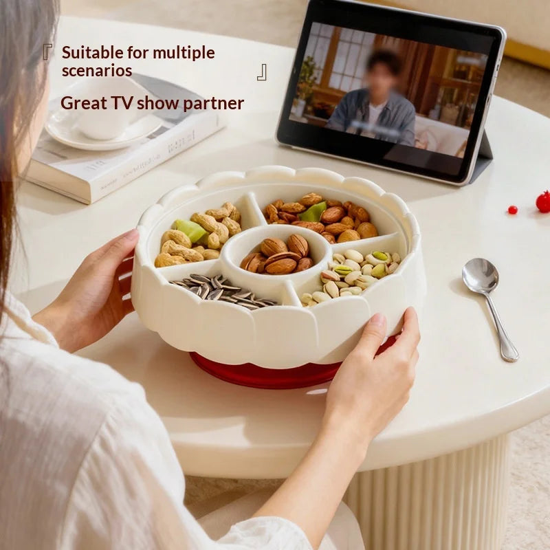 Amazing Creative Multifunctional Large Capacity Divided Snack Holder for Home Living Room Nuts Dried Fruits Desktop Storage Box Peaceful Pleasures Health and Wellness