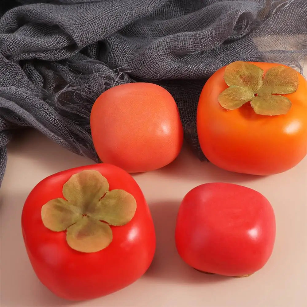 Mini Artificial Foam Persimmon – Realistic Fake Fruit Decor