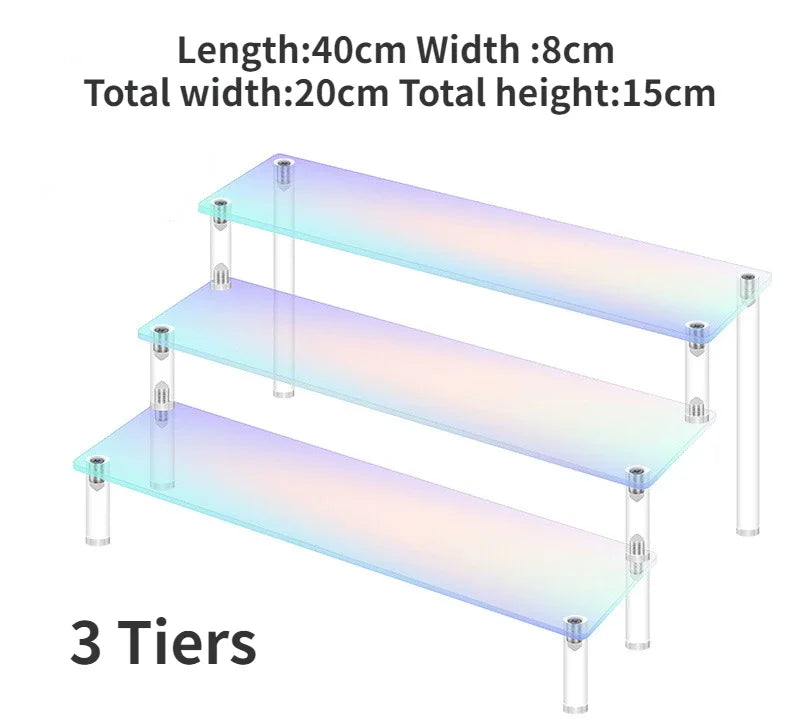 Iridescent Acrylic Display Riser Stand 1–5 Tier | Figures & Cupcakes