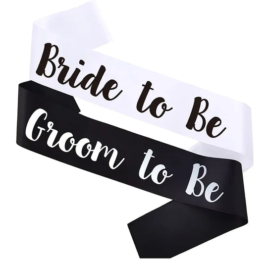 Bride & Groom Sash Set | Bridal Shower Bachelorette Wedding Wedding Party Sash Peaceful Pleasures Health and Wellness