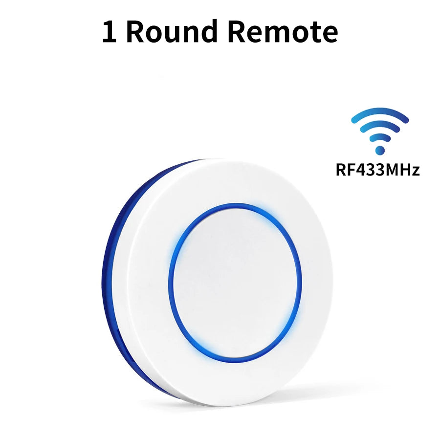 WiFi Smart Switch DIY Module Receiver Tuya Smart Life APP Alexa Google Home Voice Control RF433MHz Round Button Remote for Light Peaceful Pleasures Health and Wellness 1 remote(no WiFi)