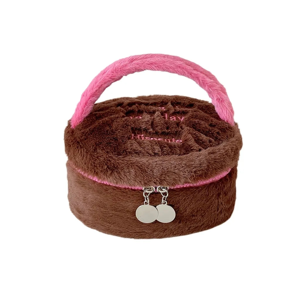 Plush Cosmetic Bag – Travel Makeup & Toiletry Organizer Pouch