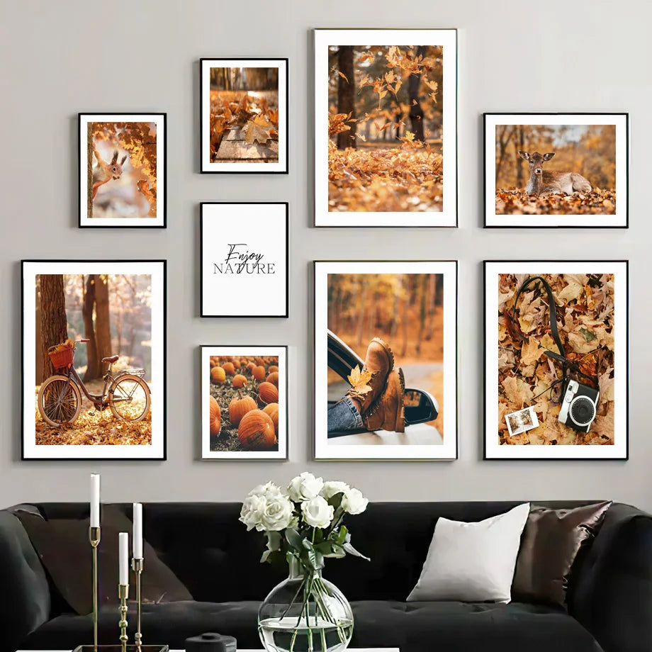 Fall Deer Autumn Canvas Wall Art Print | Living Room Decor