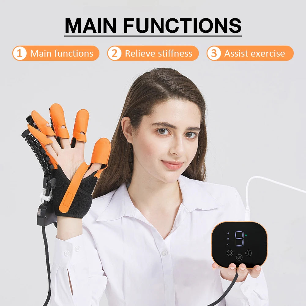 Rehabilitation Robot Gloves Finger Training Hand Exerciser Stroke Hemiplegia Hand Splint Recovery Trainer Support Smart Massage Peaceful Pleasures Health and Wellness