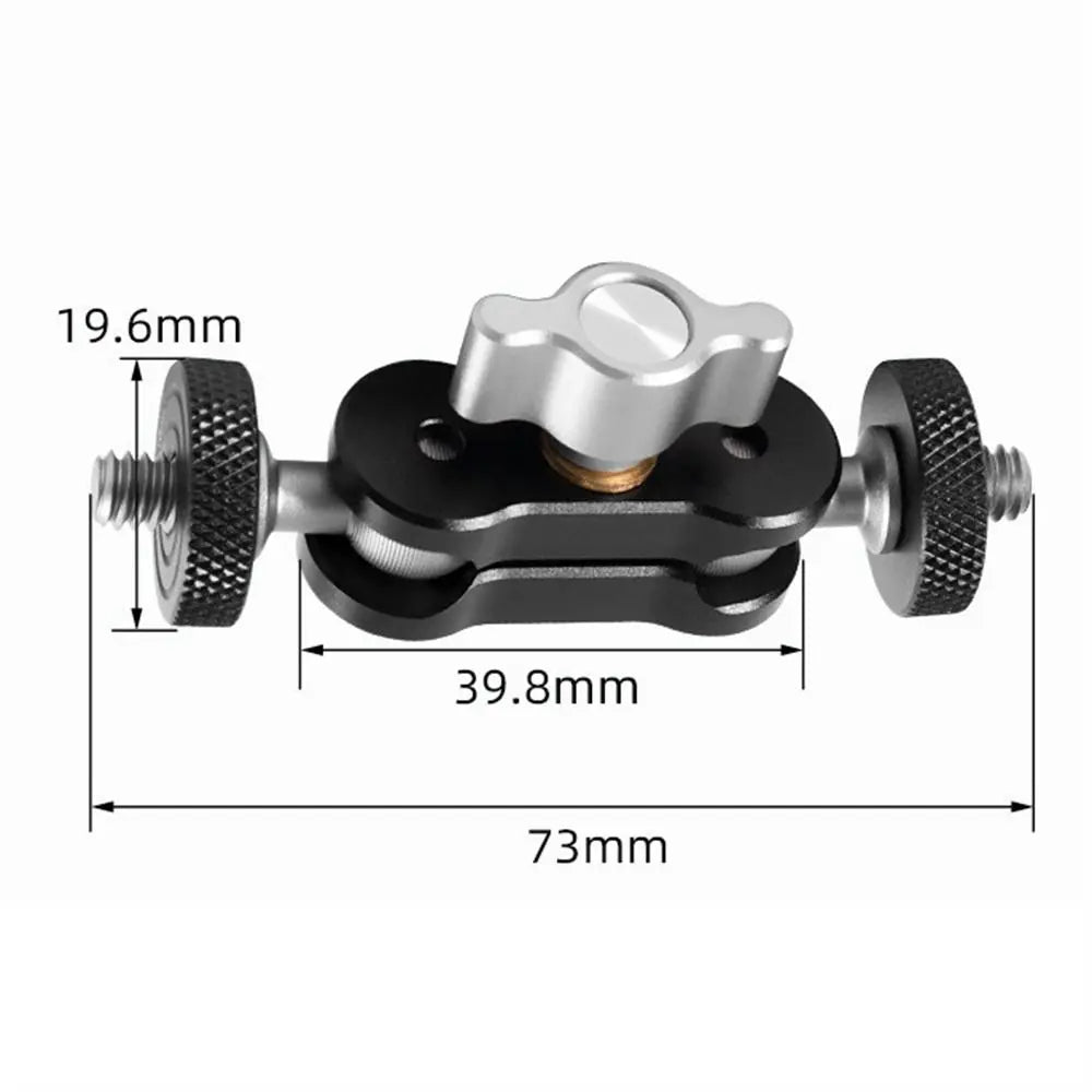 1/4 Inch Screw Camera Magic Arm Aluminum Alloy Double Ball Head Ball Magic Arm Lightweight Adjustment Magic Arm Bracket Peaceful Pleasures Health and Wellness