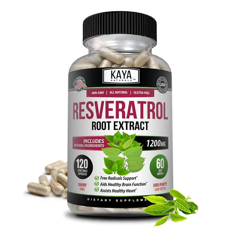 Resveratrol Capsules - Antioxidant Supplement to Support Circulatory Health and Overall Wellness - Non-GMO Peaceful Pleasures Health and Wellness 120 count--1 bottle