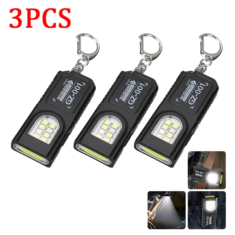 Mini COB LED Keychain Flashlight | USB-C Rechargeable, IPX6