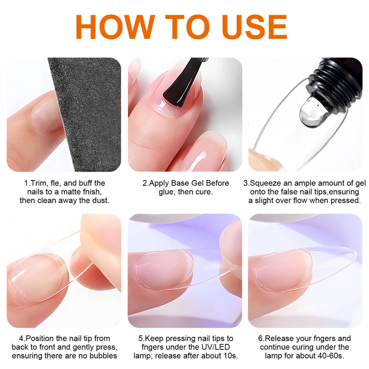TWOING 15ml Nail Tips Gel Nude Clear Transparent Nail Gel Soak Off UV LED Nail Art Gel Varnish Function Gel Nail Extension Peaceful Pleasures Health and Wellness