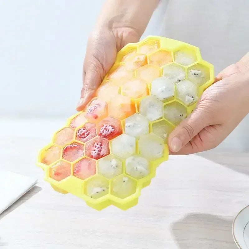 37 Grid Ice Cube Mold Honeycomb Shaped Tray DIY Cream Bar Cocktail