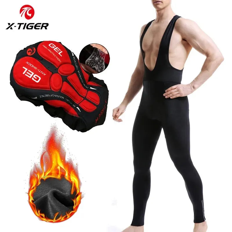 X-TIGER Winter Thermal Cycling Bib Pants – Men's 5D Gel Pad
