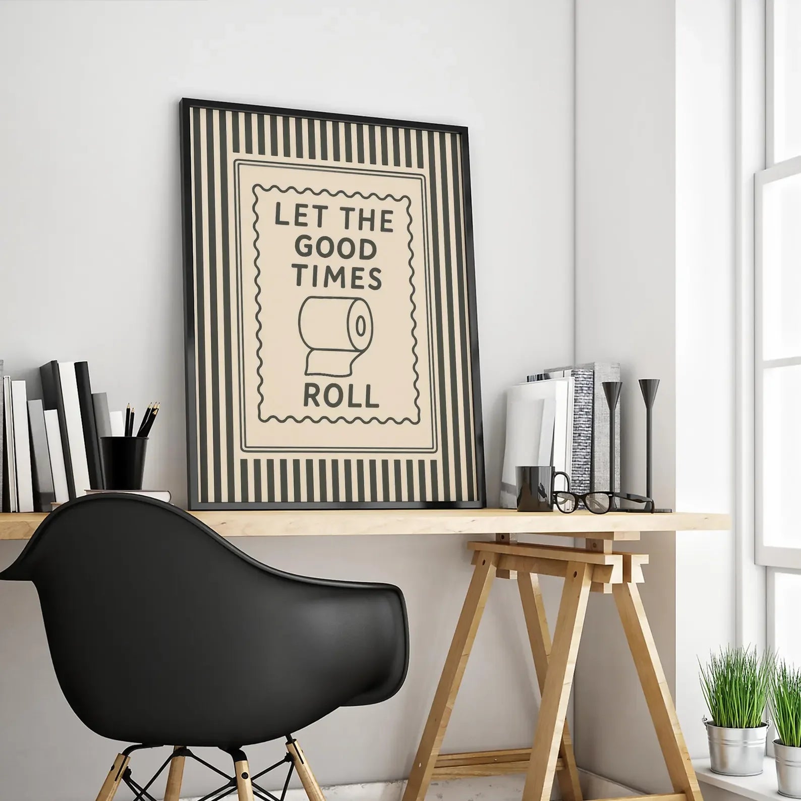 Let the Good times Roll Funny Bathroom Wall Art Decorative Giclee Print Unframed Poster Ideal for Home Decor Peaceful Pleasures Health and Wellness