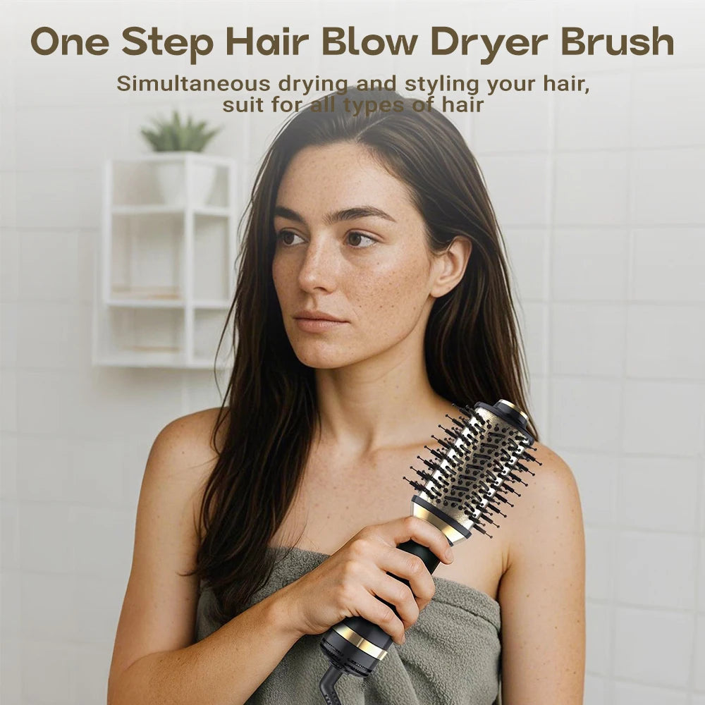hair dryer brush in one, 4in1 hair dryer brush hair dryer with oval bucket, mini hot air brush for all hair types, suitable gift Peaceful Pleasures Health and Wellness