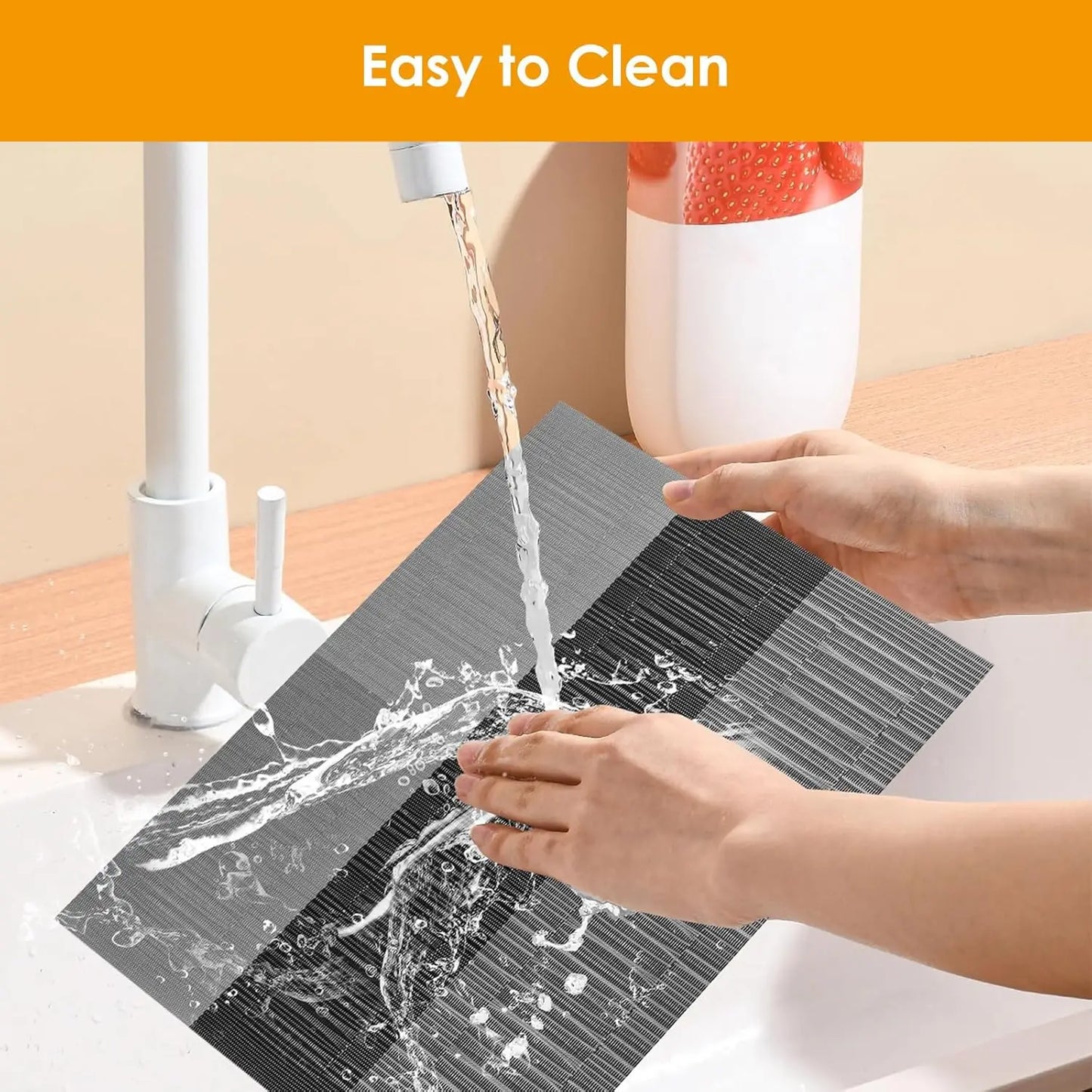 PVC Placemats Set of 6 with Coasters – Washable & Non-Slip