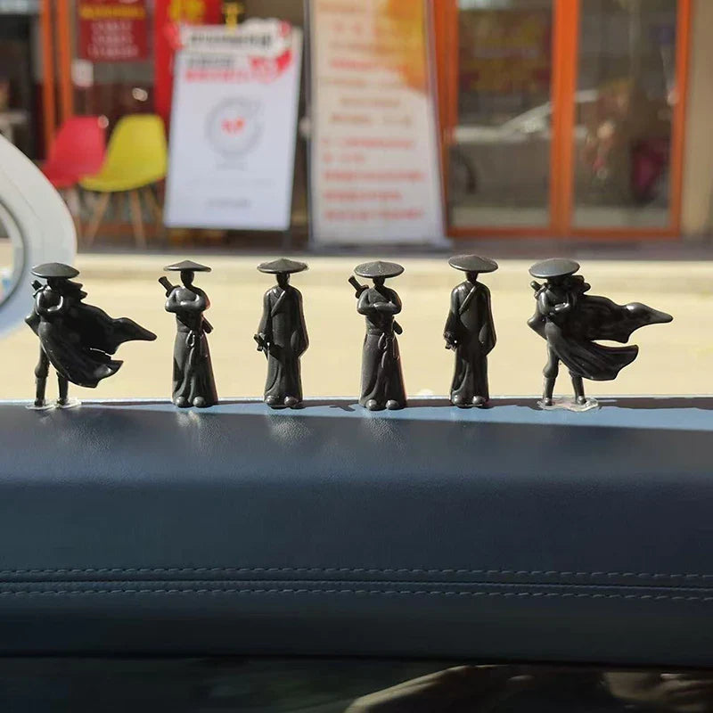 6-Piece Mini Chinese Swordsman Figurines | Car & Home Décor