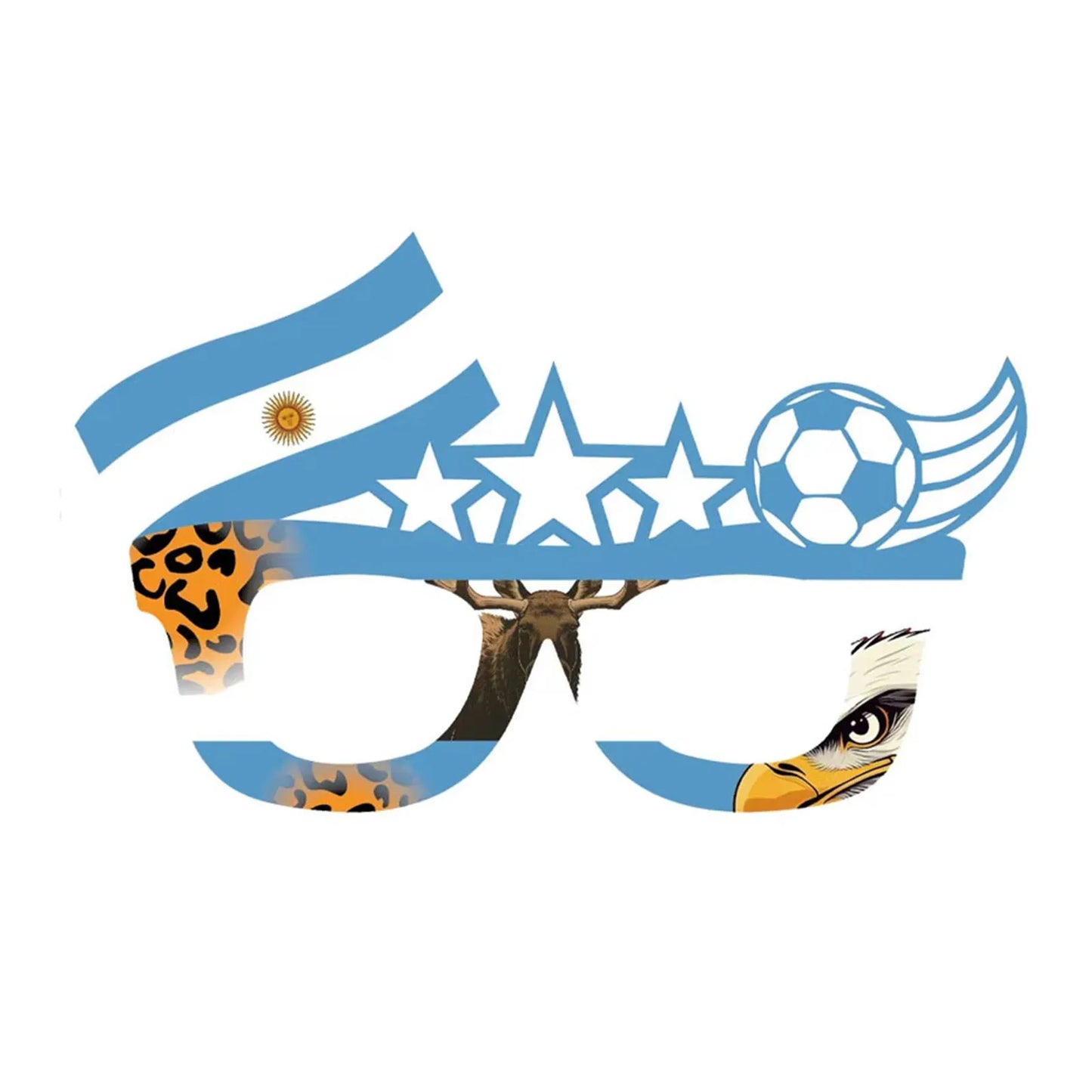 2026 Football Competition Novelty Fun Eyeglasses Football Merchandise Decorations for Sport Events and Gatherings Peaceful Pleasures Health and Wellness Argentina Version