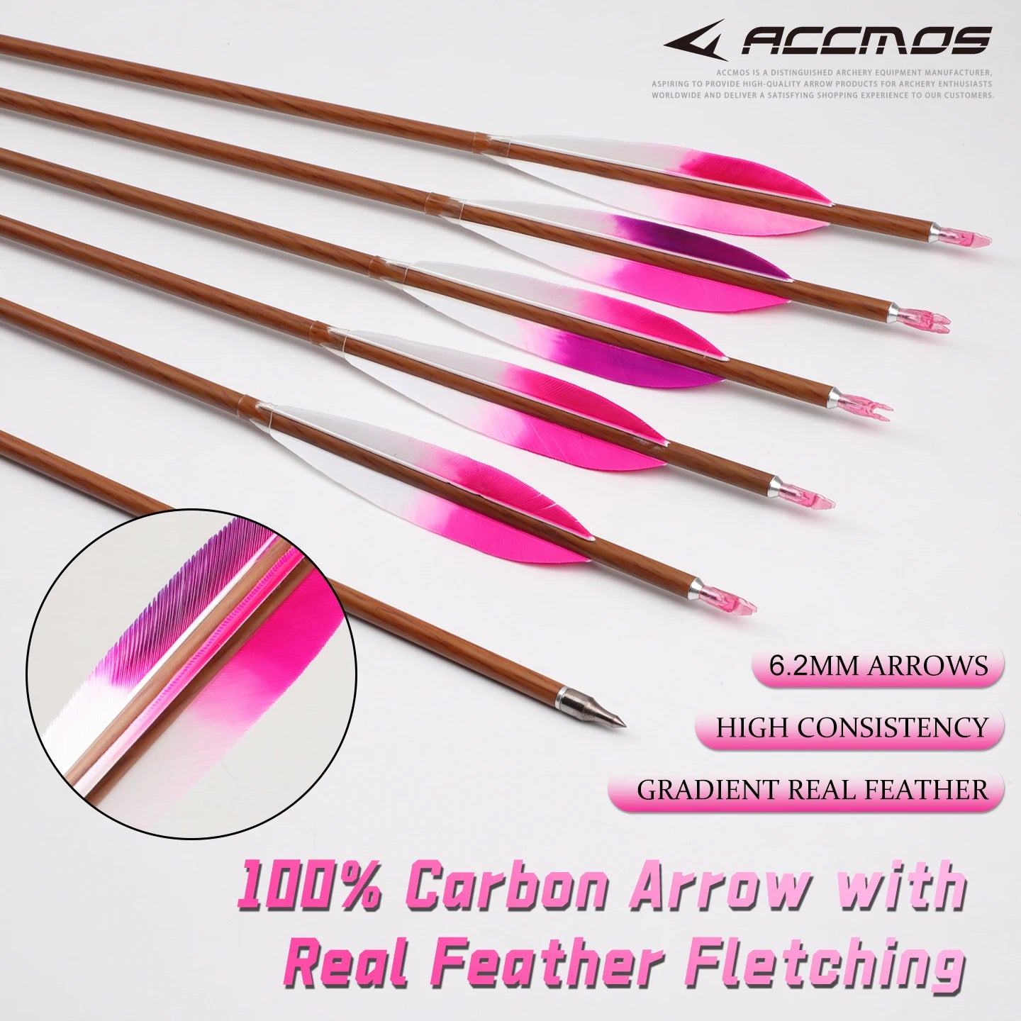 ACCMOS 6 Approximately Pure Carbon Wood Grain Arrow Straightness 0