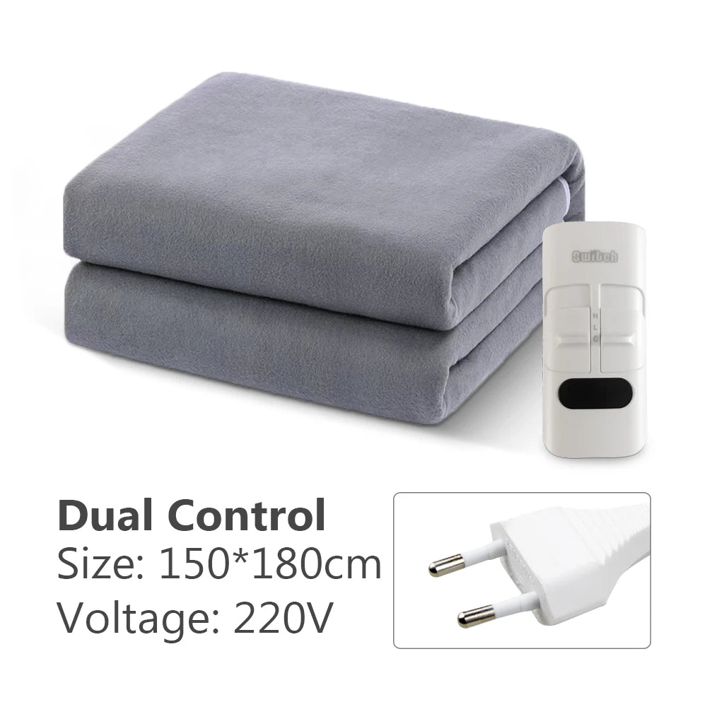 220V Electric Blanket Automatic Thermostat Electric Heating Blanket Body Warmer Thermal Mattress for Winter Home Office Use Peaceful Pleasures Health and Wellness A 150x180cm EU