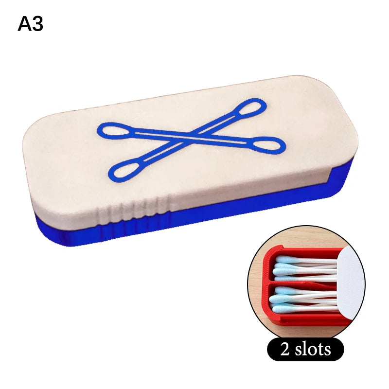 Mini Sliding Cotton Swab Storage Box – Dustproof Travel Case Swab Storage Case Peaceful Pleasures Health and Wellness A3