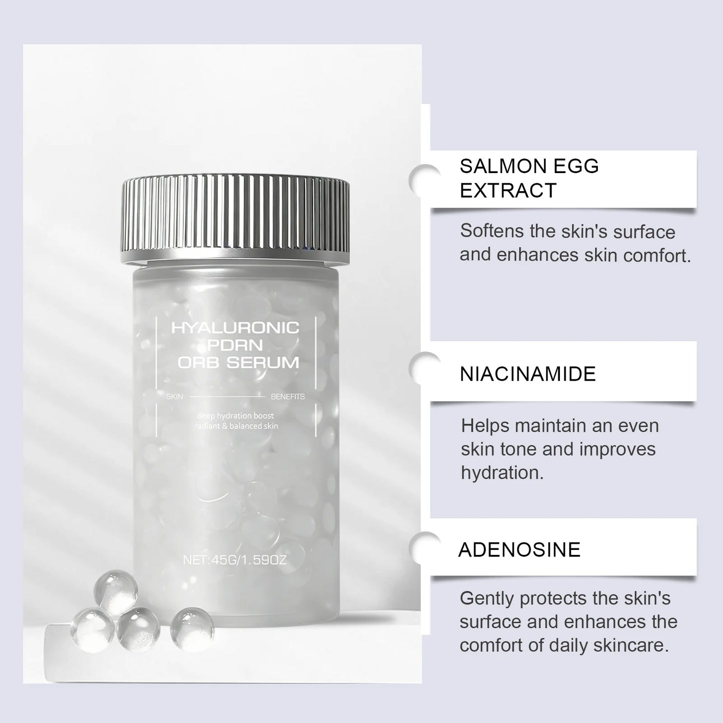 Hyaluronic PDRN ORB Serum – Firming & Deep Hydration Facial Peaceful Pleasures Health and Wellness