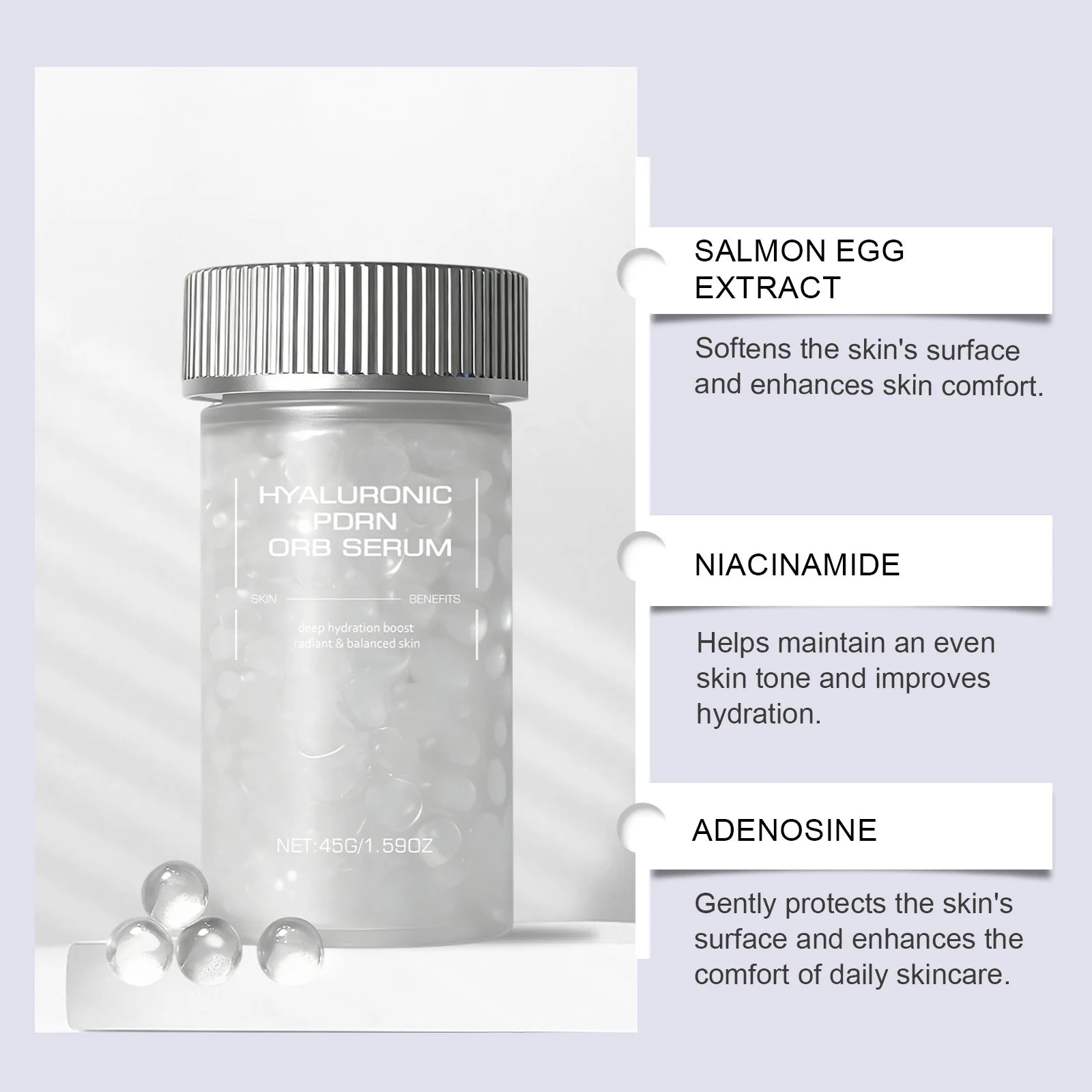Hyaluronic PDRN ORB Serum – Firming & Deep Hydration Facial Peaceful Pleasures Health and Wellness