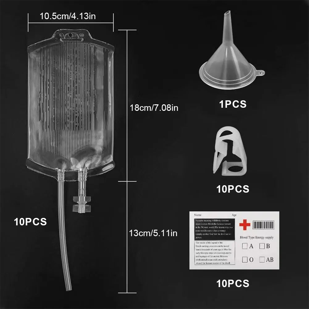 10-50PCS Blood Energy Drink Bags 350ML Halloween Vampire Cosplay Props Blood Energy Drink Bag for Masquerade Party Decor Prop Peaceful Pleasures Health and Wellness